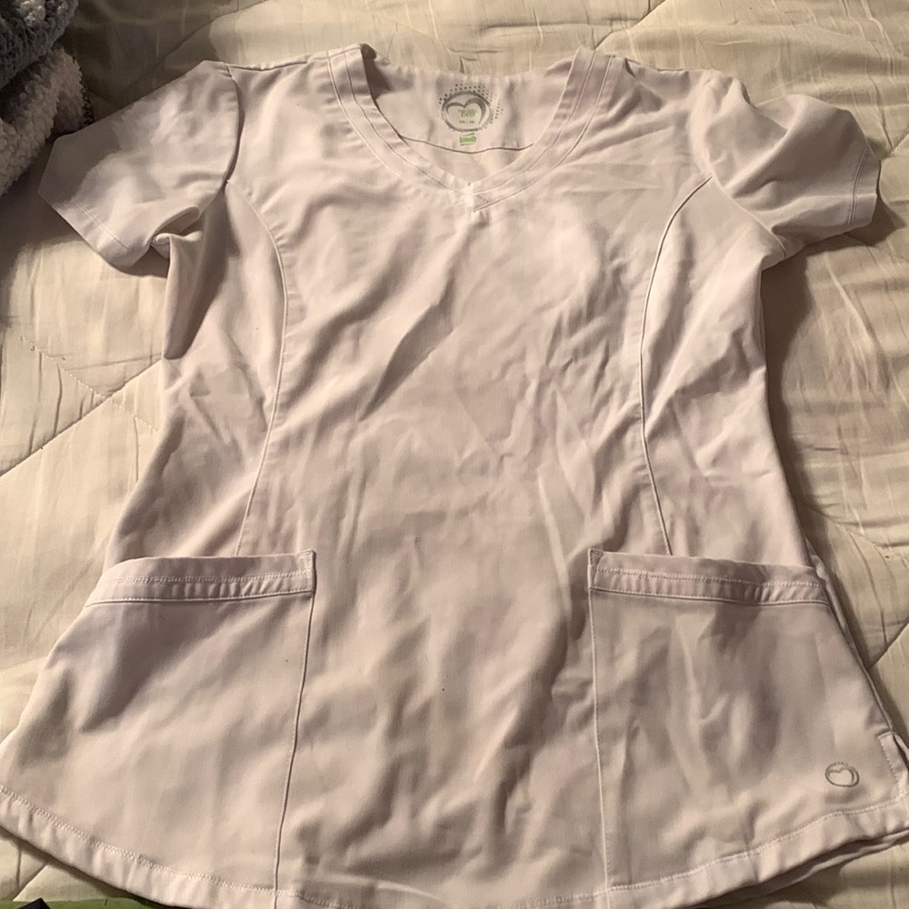 Xs white scrub top